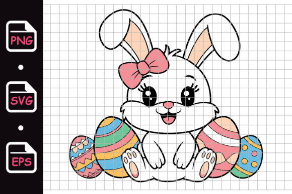 Download Cute Easter Bunny with Decorative Eggs - Decorative eggs Collection