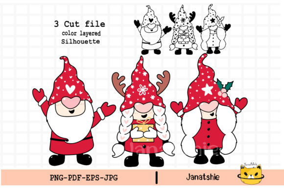 Download Cute Tree Gnomes Christmas Clipart SVG - Premium Resources