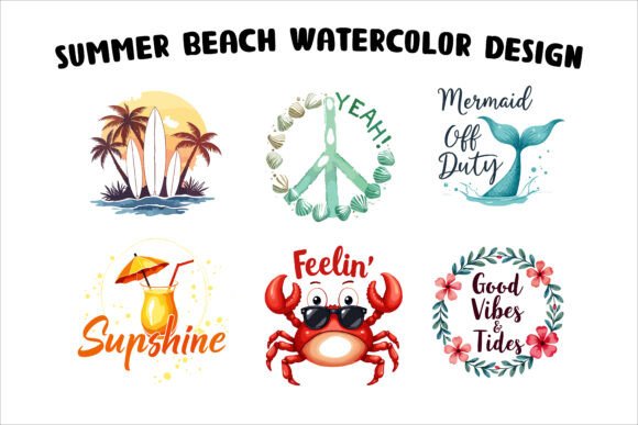 Download Beach-themed Stickers &amp; Stationery - Premium Bundle